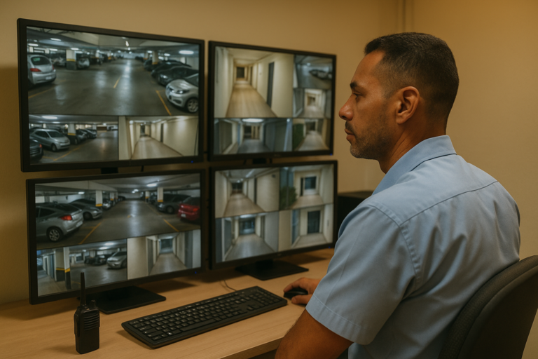 Aprenda a calcular quantas câmeras de segurança seu condomínio precisa com critério técnico: cobertura por área, ângulo de lente e pontos cegos. Consulte a Security 24h.