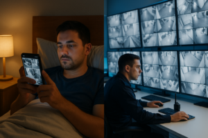 Ver câmera pelo celular não é o mesmo que monitoramento profissional. Entenda o que o app faz, o que a central faz diferente e quando contratar cada um.