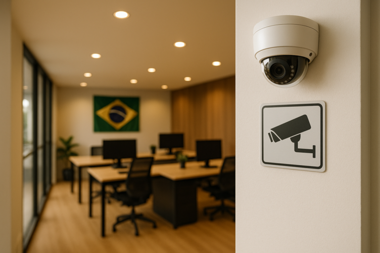 Saiba o que a LGPD exige de empregadores que usam câmeras no ambiente de trabalho: aviso, proporcionalidade, retenção de imagens e acesso por terceiros.